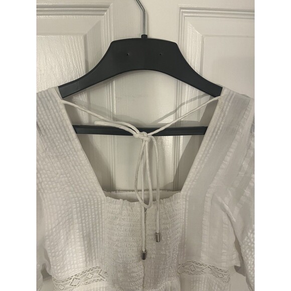 Anthropologie Alene Embroidered White Midi Lace Dress NWT Size 4 - Picture 3 of 7